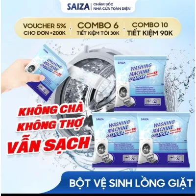 Bột Tẩy vệ sinh lồng giặt máy giặt SAIZA gói tẩy lồng giặt loại bỏ cặn bẩn, diệt khuẩn khử mùi