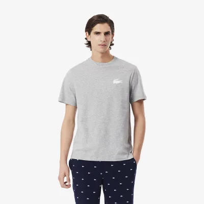 Áo Thun Mặc Nhà Lacoste Nam Chất Liệu Cotton Hình In Cá Sấu