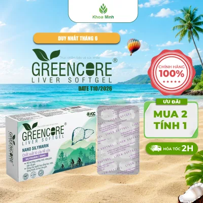 Thực phẩm bảo vệ sức khỏe GreenCore Liver. Hỗ trợ bảo vệ gan, tăng cường chức năng gan. H