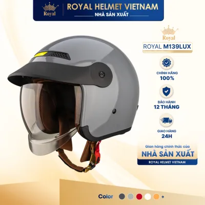 PHIÊN BẢN LUXURY I Mũ Bảo Hiểm 3/4 Royal M139 LUXURY Trơn Kính Âm Chính Hãng, Chống Chói, Chống UV