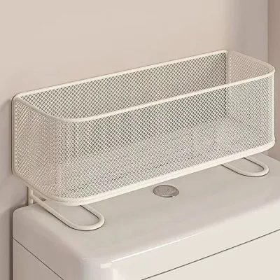 Kệ vệ sinh trên cùng Giỏ đựng đồ vệ sinh không thủng Phòng tắm Nhà vệ sinh đa chức năng Giá đựng đồ vệ sinh#马桶上方置物架卫生间免打孔收纳筐浴室厕所多功能洗漱用品储物架