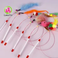 Đồ chơi mèo Luna Pet DC03 - cần câu mèo dây thép gắng lông vũ