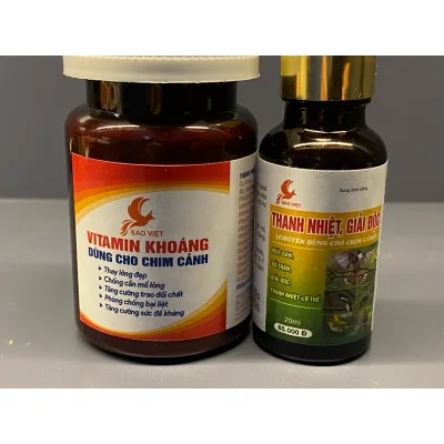 Combo Thanh nhiệt giải độc + Khoáng vitamin Sao Việt dành cho chim cảnh