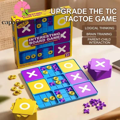 NĂNG LƯỢNG GIỚI HẠN Tic Tac Toe Board Game, Montessori Creative Montessori Puzzle Table Game, Phát triển nhận thức ngộ nghĩnh Trò chơi XO chín mảnh di động Học tập giáo dục