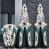 Kìm tuốt dây điện gấp gọn cán xanh 12-1 đa năng..