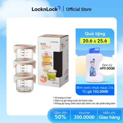 Hộp đựng thức ăn cho bé Lock&Lock baby food container có vạch chia 230ml*3 hộp - LLG508S3