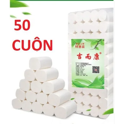 THÙNG 50 CUỘN GIẤY VỆ SINH TRẮNG KHÔNG LÕI 4 LỚP SIÊU DAI HÀNG NỘI ĐỊA TQ.