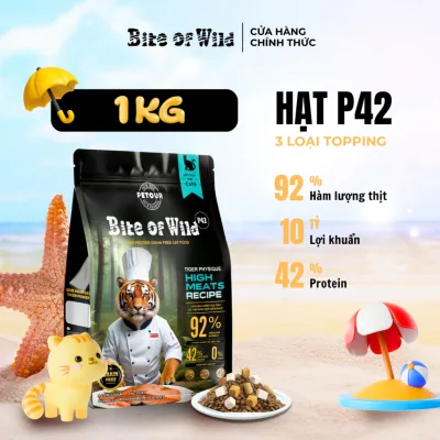 Thức Ăn Cho Mèo Bite Of Wild P42 1KG Không Chứa Ngũ Cốc Mix Thịt Sấy Cá Hồi Bò Cho Mèo Mọi Lứa Tuổi