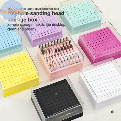 MeikoDeft 100 Lỗ Móng Tay Nghệ Thuật Khoan Hộp Bảo Quản Mài Ba Lan Bit Giá Đỡ Màn Hình Mũi Khoan Móng Tay Tổ Chức Chân Đế Nhựa VN