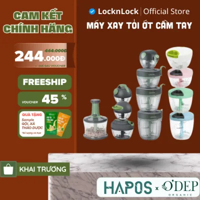 Máy xay tỏi ớt mini cầm tay LocknLock CKS308PIK CKS309GRN CKS321GRN lưỡi xay bén dễ vệ sinh - HAPOS LOF