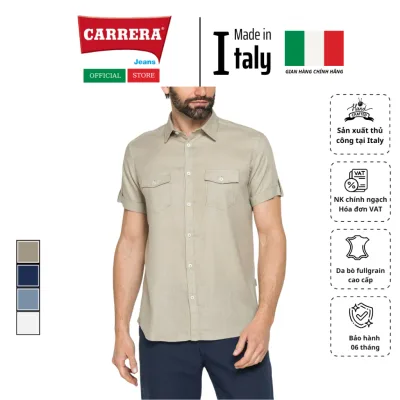 Men's Cool Linen Blend Short Sleeve Shirt - Carrera Jeans - Genuine Imported from Italy_C1254A