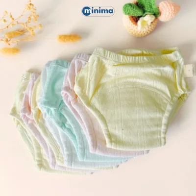 Combo 5,10 Quần Tập Bỏ Bỉm MINIMA cho bé 7-15 Kg, Tã Vải Sợi Che,Thoáng Mát, Chống Hăm. Tái sử dụng.