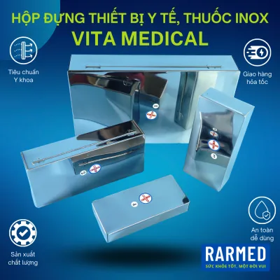Hộp đựng thiết bị y tế Inox, hộp đựng dụng cụ phẩu thuật VITA MEDICAL - Dày, Nhiều cỡ