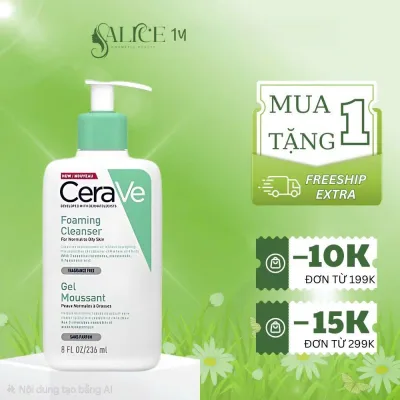 Sữa Rửa Mặt Cerave Foaming Facial Cleanser 236ml ,Cerave Sữa Rửa Mặt Dành Cho Da Dầu Mụn