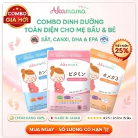 Combo Viên Uống Sắt, Acid Folic, Vitamin Tổng Hợp, Khoáng Chất, DHA, EPA, Canxi D3 K2 Cho Mẹ Bầu Akamama Nhật Bản