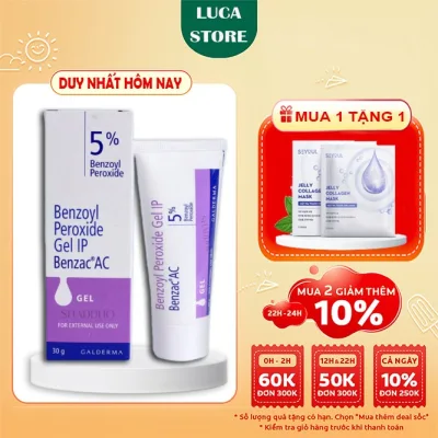 Kem Mụn Benzac AC 5% 2.5% Benzoyl peroxide chấm mụn bọc mụn đầu trắng sưng tẩy đỏ dung tích 30g