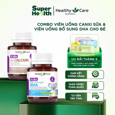 Combo of Healthy Care Kids Milk Calcium Pills 60 Tablets & Healthy Care Dha Nutritional Supplement Pills 60 Tablets