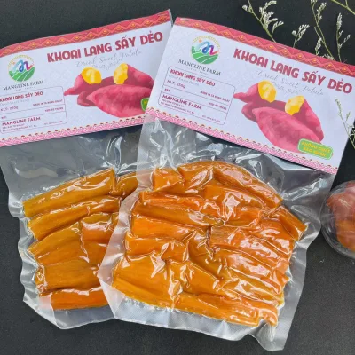 Bộ 2 gói khoai lang mật sấy dẻo nguyên củ không đường Mangline Farm Đà Lạt 250g đồ ăn vặt giảm cân thơm ngon mềm dẻo đặc sản Đà Lạt