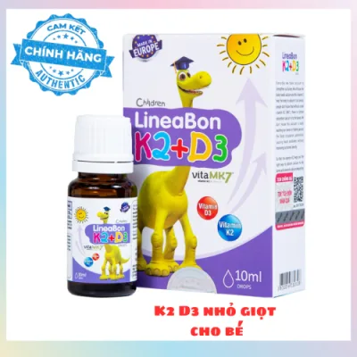 Lineabon K2 D3 bổ sung vitamin d3 k2 cho trẻ sơ sinh, giảm còi xương d2k3, tăng chiều cao, lọ 10ml