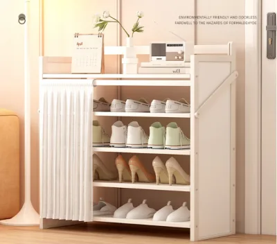 Kệ Giày Dép 5 Tầng Thu Gọn Có Rèm Che SHOESTAND Home Decor 🔰Phụ Kiện Thuận Lợi🔰