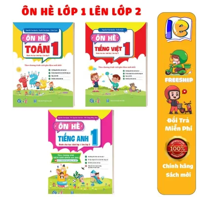 Sách - Combo Ôn Tập Hè Dành cho học sinh lớp 1 lên lớp 2 theo Chương Trình Mới - Toán, Tiếng Việt và Tiếng Anh (3 cuốn)