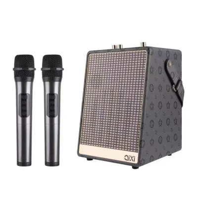 [ SALE 50% ]Loa Bluetooth Karaoke Qixi SK2050 Kèm 2 Micro Karaoke Không Dây,  Loa Bluetooth Karaoke Xách Tay Công Suất Lớn. Thiết Kế Sang Trọng, Bass Siêu Trầm, Âm Thanh Cực Đỉnh, Kết Nối Bluetooth 5.0, Hỗ Trợ USB, Thẻ Nhớ.