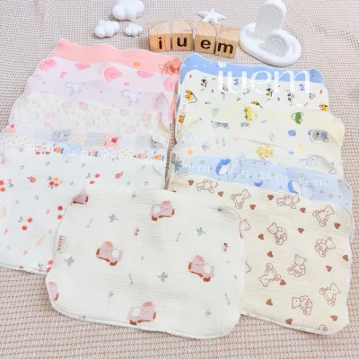 iuem Gối lót xô 12 lớp cho bé sơ sinh, chất xô muslin, mềm nhẹ, thoáng khí, thấm mồ hôi trộn phía gáy tốt
