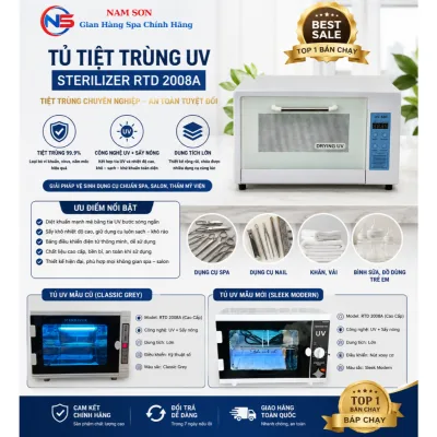 Tủ Tiệt Trùng UV Sterilzer RTD 2008A | Khử Trùng Diệt Khuẩn Dụng Cụ Y Tế | Dụng Cụ Chăm Sóc Da Spa Thẩm Mỹ
