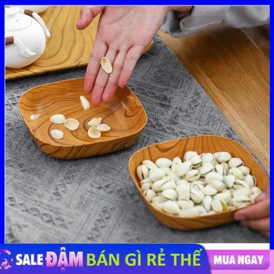 Đĩa Nhựa Vân Gỗ Đựng Thức Ăn , Trái Cây Thiết Kế Độc Lạ - Đĩa Decor Bàn Ăn - Đĩa Nhựa Đựng Hỏa Quả , Trái Cây , Bánh Kẹo Xinh Xắn Đẹp Mắt Tạo Cảm Giác Ngon Miệng - Khay Đựng Đồ Ăn Vặt