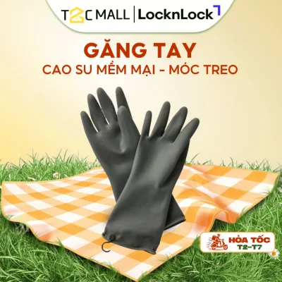 Găng Tay Rửa Bát Chén LocknLock Cao Su Tự Nhiên Bám Tốt Kèm Móc ETM830 ETM831 ETM832 T2Cmall