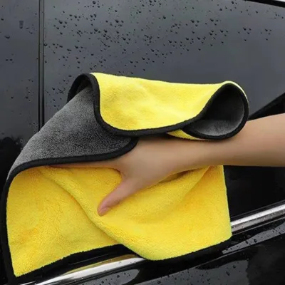 Khăn mềm mịn lau xe ô tô (vàng đen), xe máy, khăn lau kính, dùng trong vệ sinh nhà cửa hàng siêu dày thấm