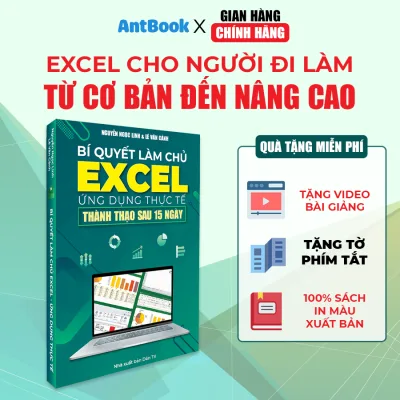 Sách Excel Tin Học Văn Phòng Ứng Dụng Thực Tế, In Màu,Tặng Video Hướng Dẫn + File Thực Hành