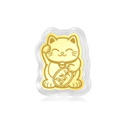 Mèo thần tài mạ vàng 24k || miếng dán điện thoại mèo thần tài