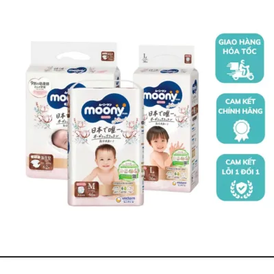 Tã Bỉm dán/Tã Bỉm quần Moony Natural (Moony trắng) siêu cao cấp cho Bé.