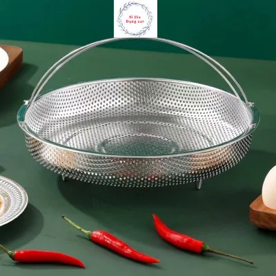 Rổ Hấp Bằng Thép Không Gỉ Đa Chức Năng Có Tay Cầm Cho Nhà Bếp 20cm (H60)
