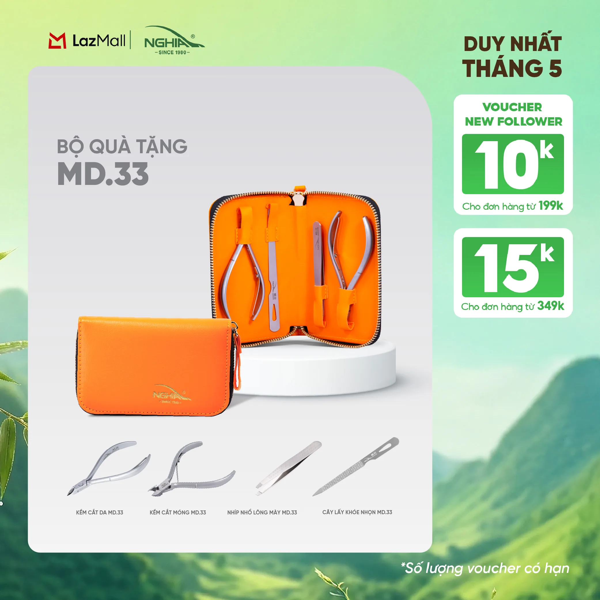Bộ Chăm Sóc Cá Nhân 4 Sản Phẩm Thép Không Gỉ Cao Cấp Kềm Nghĩa MD.33