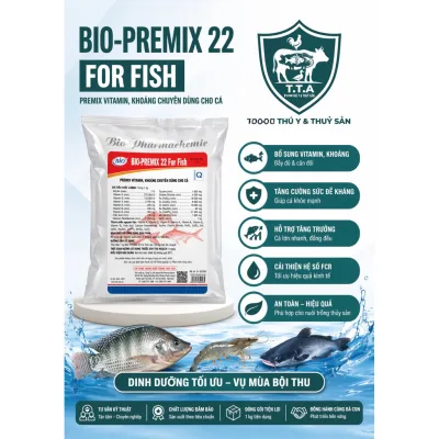 Bio Premix 1kg, bổ sung đầy đủ vitamin & khoáng, rất phù hợp trong các giai đoạn cá tăng trưởng và cần sức đề kháng tốt.
