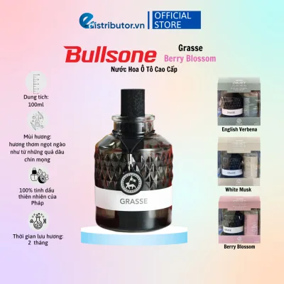 Nước Hoa Ô Tô Cao Cấp Bullsone Grasse Objet English Verbena/White Musk/Berry Blossom (100ml) - Hàng Chính Hãng