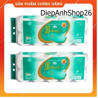 Combo 2 Bịch Giấy vệ sinh Hà Nội bịch 10 cuộn siêu dai siêu mịn - giấy loại đẹp mịn