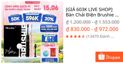[GIÁ 603K LIVE SHOP] Bàn Chải Điện Brushie Ultra Lông Mềm, Tích Hợp Máy Rửa Mặt, Sạch Sâu Phù Hợp Răng Nhạy Cảm LIS