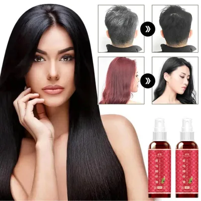 50% off Blackhair Essence Thảo dược Blackhair Spray Hair To Blackhair 100ml Ho Shouwu Blackhair Liquid Tóc trắng tự nhiên để tóc đen Che tóc trắng để tăng trưởng tóc, tóc trắng tự nhiên để chăm sóc tóc trắng