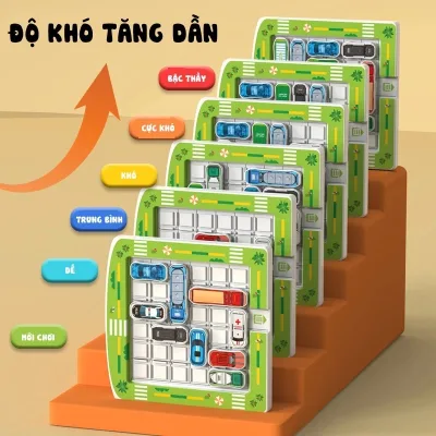 Đồ chơi xếp hình mê cung xe ô tô có 360 câu hỏi thông minh cho bé trò chơi di chuyển ô tô xe trượt ra khỏi kho