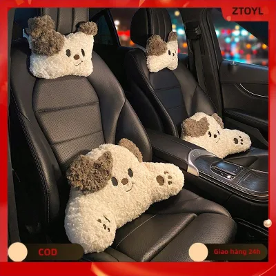 ZTOYL / Giao hàng nhanh Phim hoạt hình con chó con xe chỗ ngồi sang trọng tựa đầu eo gối cổ gối xe nội thất phụ kiện dễ thương nhồi bông Đồ chơi búp bê cổ hỗ trợ đệm