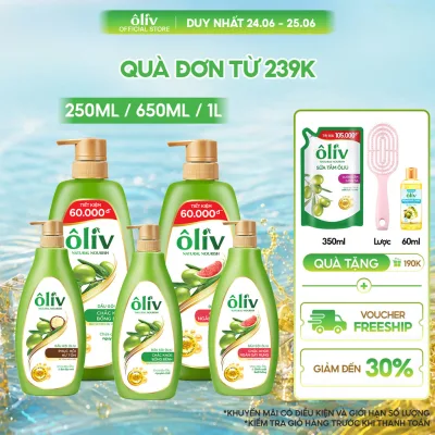 Dầu Gội ÔLIV Nuôi Dưỡng Tóc Chắc Khỏe Bồng Bềnh/Ngăn Gãy Rụng/Phục Hồi Hư Tổn 250ML/650ML/1L