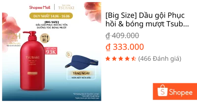 [Big Size] Dầu gội Phục hồi & bóng mượt Tsubaki Premium Moist & Repair Shampoo 1L