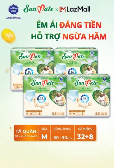 Combo of 4 Sunmate Dry and Breathable Adult Diapers, Size M8
