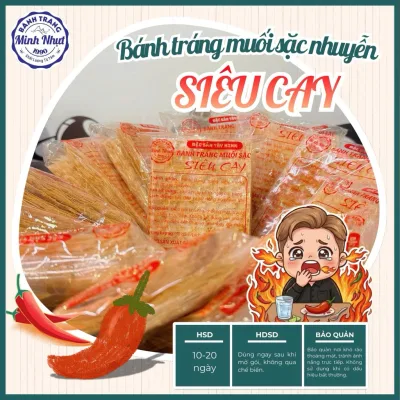 Bánh Tráng Xì Ke Muối Sặc Nhuyễn Siêu Cay Minh Nhựt Tây Ninh,MềmThơm Đậm Vị Cay Tê Dại,Ăn Vặt Ngon,Đặc Sản-Combo 10 bịch
