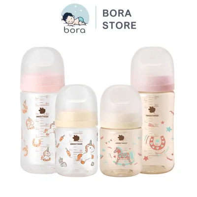 Bình sữa Green Finger chính hãng cho bé nhựa PA/PPSU 160ml/280ml hoạ tiết dễ thương, được chọn núm