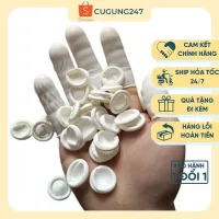 Túi 200 Bao ngón tay cao su, Bao ngón tay y tế màu trắng giúp tăng độ bám, bảo vệ vân tay, chống tĩnh điện, chống mồ hôi