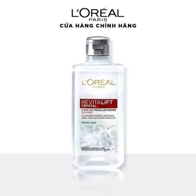 Nước làm sạch và tẩy trang mềm mịn cho da dầu L'Oreal Paris Revitalift Crystal Micellar Water 95ml